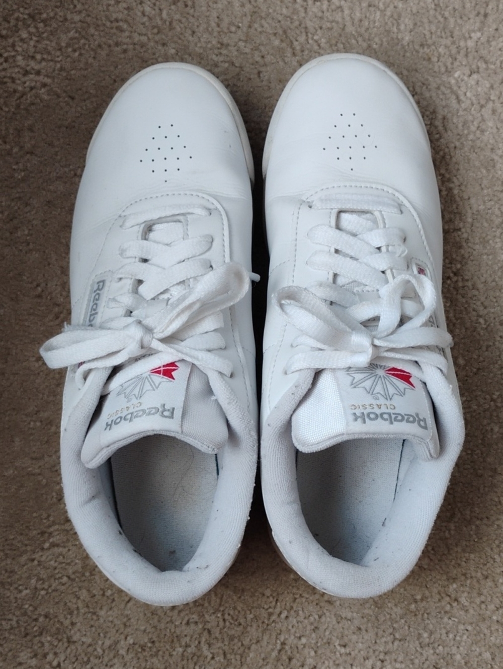 Vintage Reebok Classic White Leather Women's Sneakers Low Profile Size 7.5